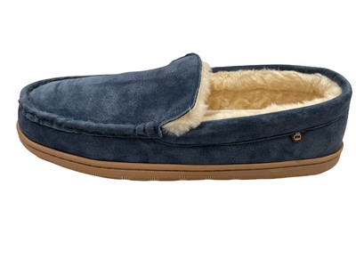 Lamo Harrison Moc Men\'s Moccasin Slipper Luxury suede - Navy, 8 New Lamo Harrison Moc Men main image 4