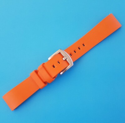 Rubber Strap FKM Kautschuk Uhrenarmband 20 mm Wechsel Federsteg  orange - 8637
