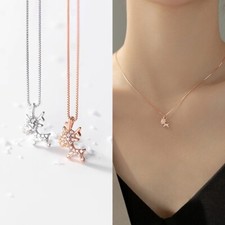 Christmas Reindeer Glitter Pendant Necklace Xmas Jewelry Christmas Gifts for her