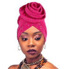 Headtie Auto Gele Aso Oke African Flower Caps Women Hijab Chemo Hats Headwear