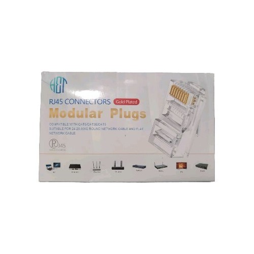 100 RJ45 PLUG NETWORK ETHERNET CAT5 LAN CONNECTOR END MODULAR CAT6 RJ-45 - 第 1/3 張圖片