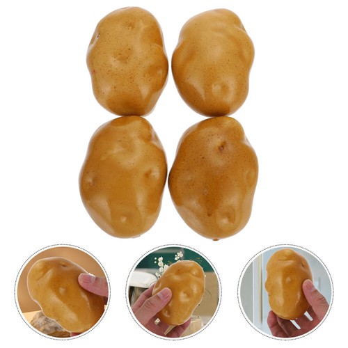 Set of 4 Fake Potatoes for Home and Store Decoration Accessories