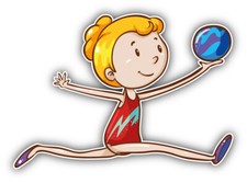 Cartoon Gymnastic Girl Car Bumper Sticker Decal