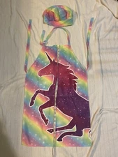 Girls Unicorn Chef Apron With Matching Hat