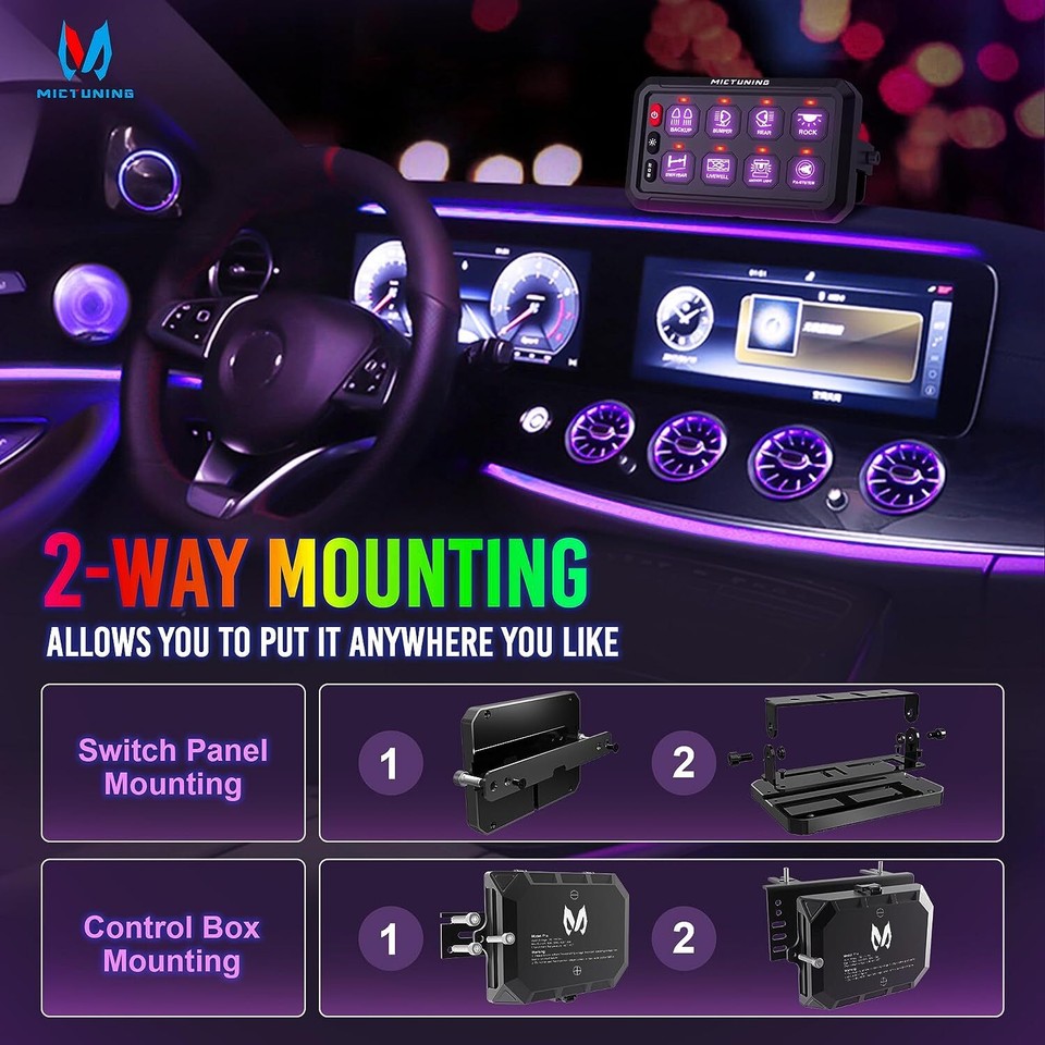MICTUNING P1S 8 Gang Switch Panel Multifunction Auxiliary Circuit - Foto 9