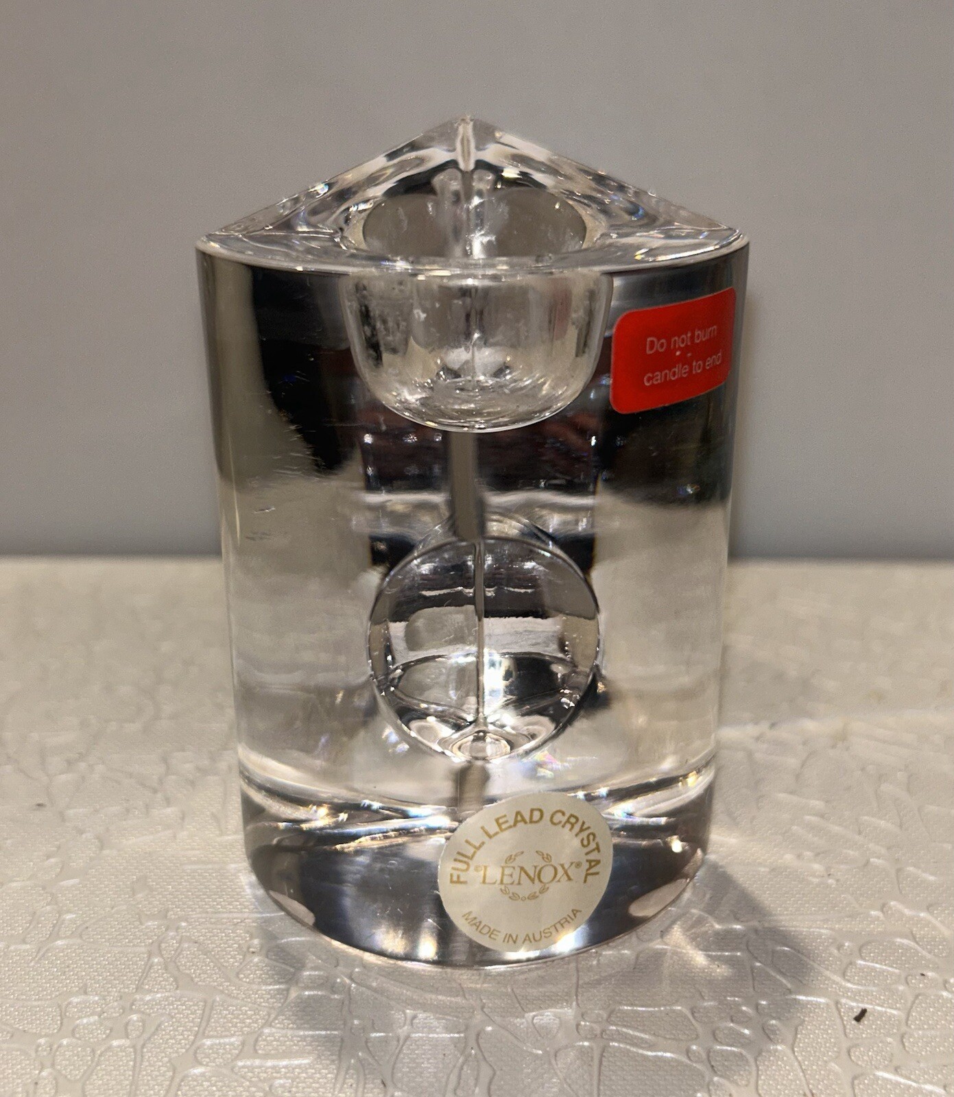 Lenox Ovations Moonlight Crystal Candlestick Holders 3”