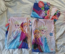 2 Pair Of Disney (Frozen)ANNA & ELSA CURTAINS  W/ TIES (4 PANELS W/4 TIE BACKS)