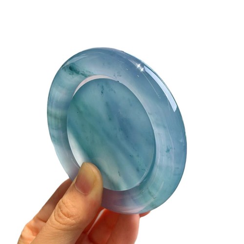 Bangles Bracelet for Women Jadeite Myanmar Burmese Jade Light Blue New 54-64mm - Picture 5 of 9
