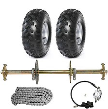 32" ATV Quad Go Kart Rear Live Axle Kit Chain Sprocket Brake Wheel Hub Go Cart