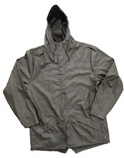 Image of Rains Rain Jacket Water Resistant Black Buttoned with Hood New without Tags