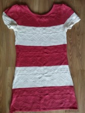 W NEU Gr M Damen elegant Party Strick T-Shirt Oberteil Bluse kurzarm Brosche