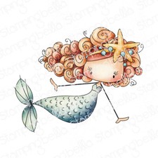WHIMSABELLA MERMAID STARFISH SPARKLE-Stamping Bella Cling Rubber Stamp-Craft