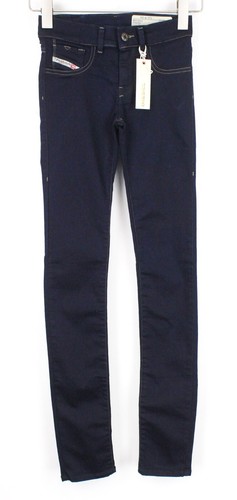 DIESEL Livier 0881B Women Jeans W23 Blue Stretch Super Slim Jegging Low Waist