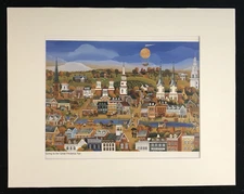 "Going to the Great Frederick Fair" by Carol Dyer 11 x 14 Matted Folk Art Print