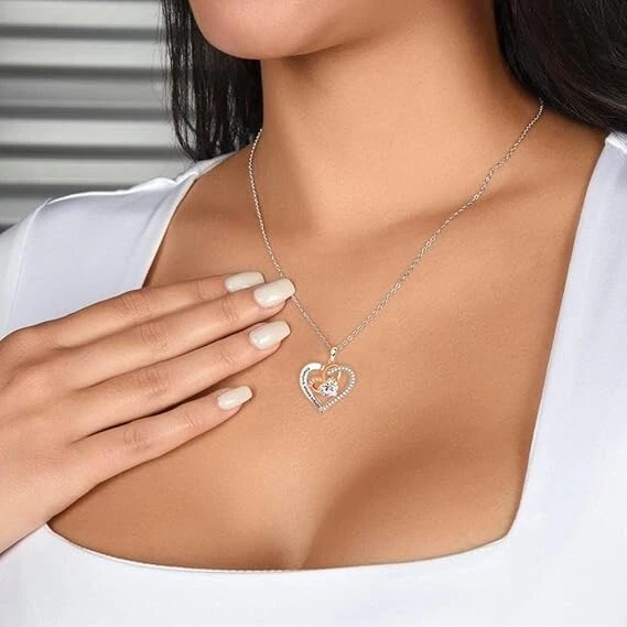 COLLANA CON PENDENTI ✅ ZIRCONE CUBICO ARGENTO 925  REGALO FESTA DELLA MAMMA 2 ❤️ - Immagine 2 di 4