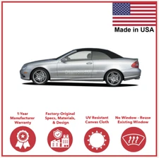 2004-09 Mercedes CLK W209 Convertible Soft Top, Black A5 Canvas CLOTH, Top Only