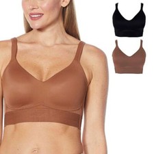 Rhonda Shear 2-pack Molded Cup Bra with Cross Back Mesh Detail 775-296, Size XL
