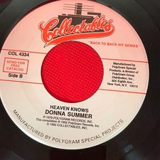 DONNA SUMMER Hot Stuff 1992 USA 7" vinyl single featuring Heaven Knows 45