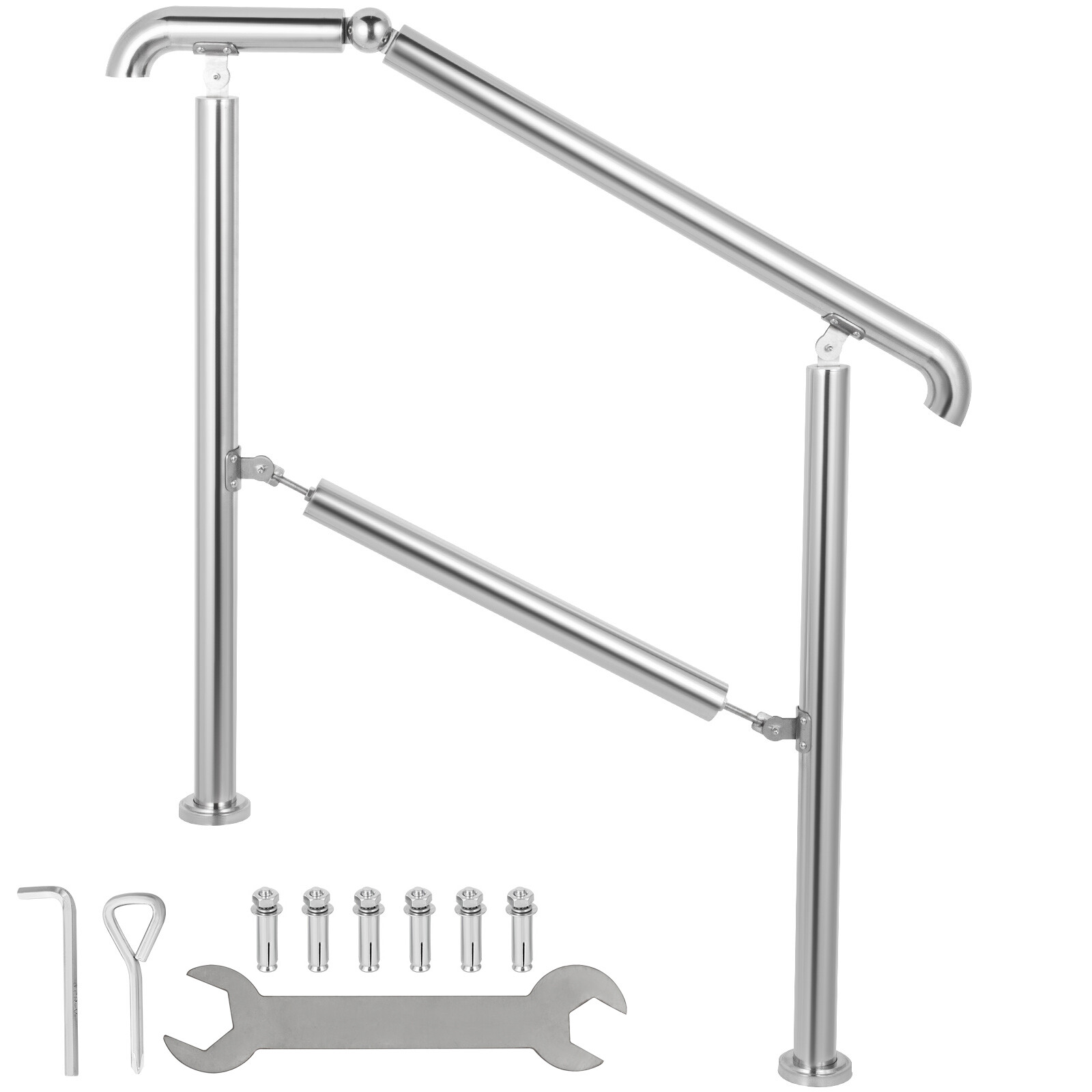 Garde-corps VEVOR rampe escalier acier inox poli haute résistance 4 5 marches