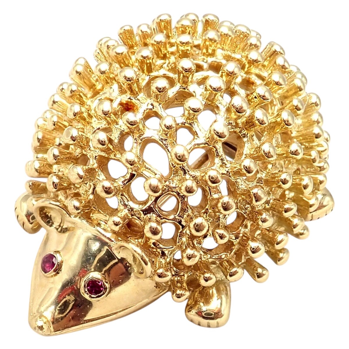 Vintage! Tiffany & Co Schlumberger 18k Yellow Gold Hedgehog Ruby