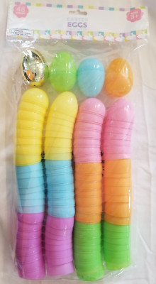   NIP  48 Count Fillable Plastic Empty Easter Eggs  Pastel Colors  