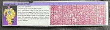 Vintage G1 Transformers DRAG STRIP Action Figure Tech Spec File Card 