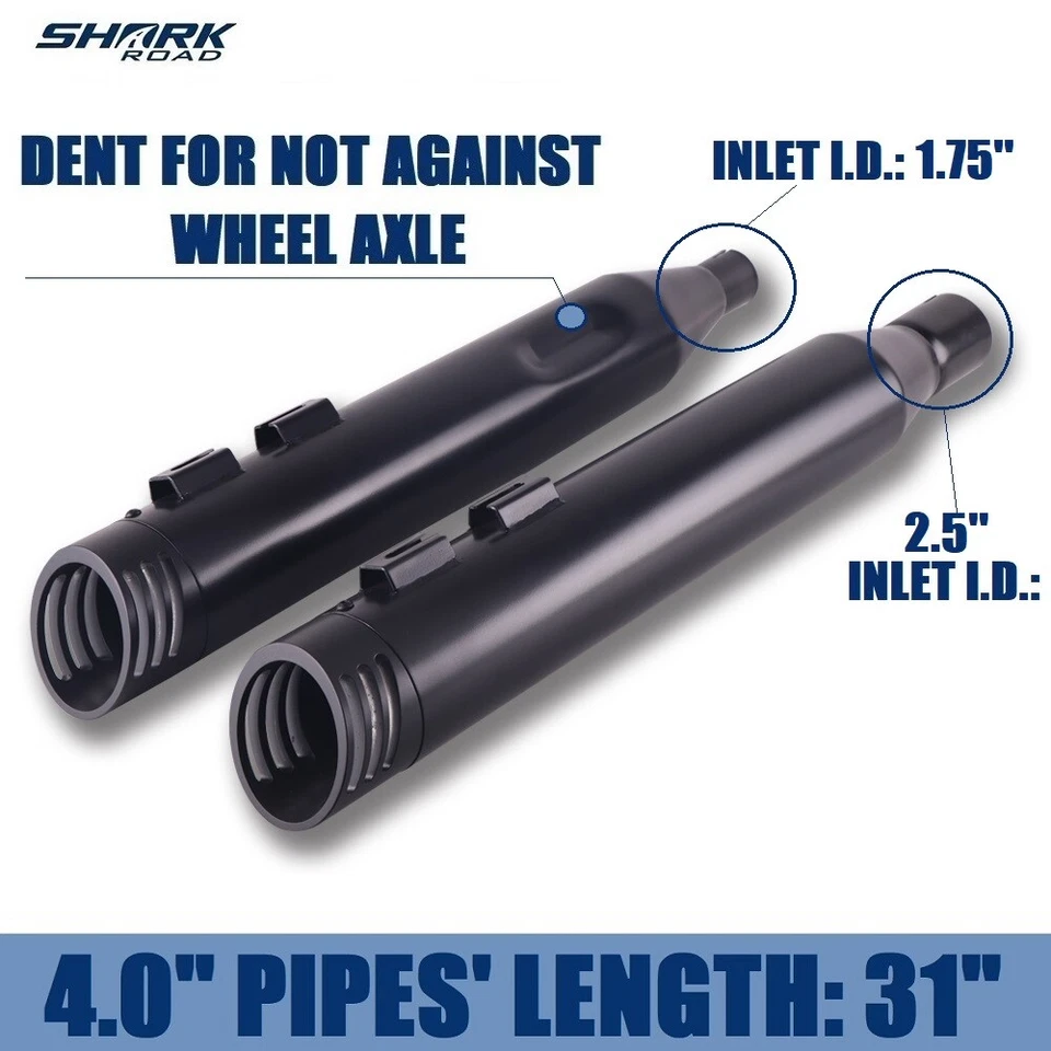 Silenciadores antideslizantes SHARKROAD 4.0 para tubos de escape Harley, aptos para Touring 2017-UP Foto 4 de 4