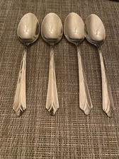 4 Vintage Teaspoons Spoon Ecko USA Stainless Mid Century