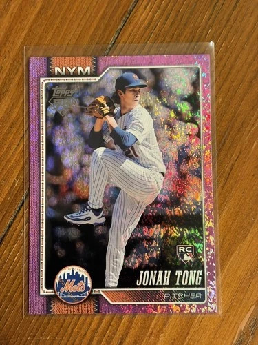 2026 Topps Series 1 Jonah Tong RC Rookie Pink Diamante Foil Parallel #4 Mets
