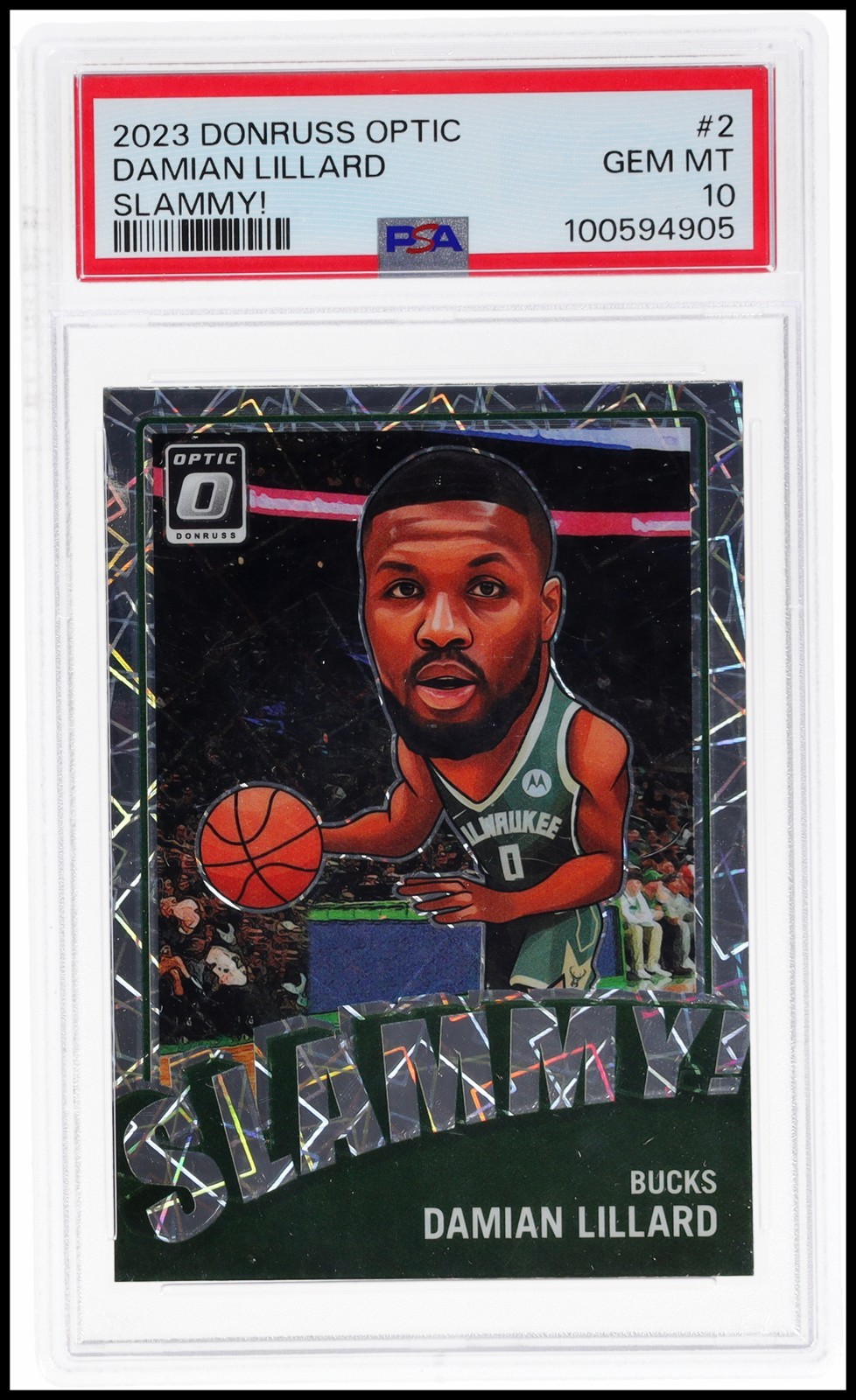 2023 Donruss Optic Slammy Damian Lillard #2 PSA 10 Basketball Gem Mint 2023-24