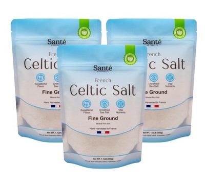 Sante Fine Ground Sea Salt From the Celtic - 1.1lb 18 Ounce (Pack of 3) 