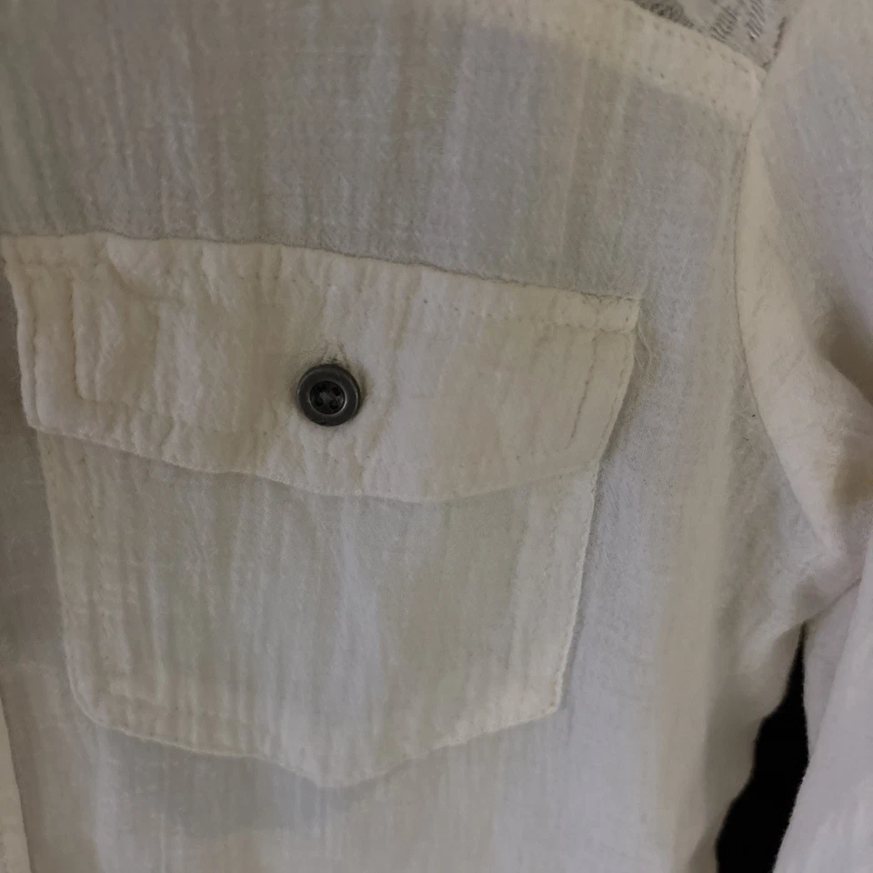 Mudd винтажная женская средний белый цветочный кружева длинным рукавом Western родео рубашка - Изображение 3 из 4