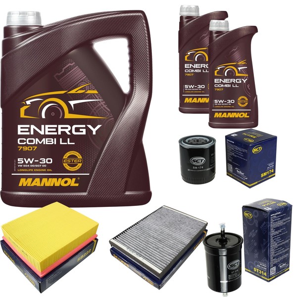 SCT Inspektionspaket 7L Mannol Energy Combi LL 5W-30 FüR Audi A6 2.4 2.8-image
