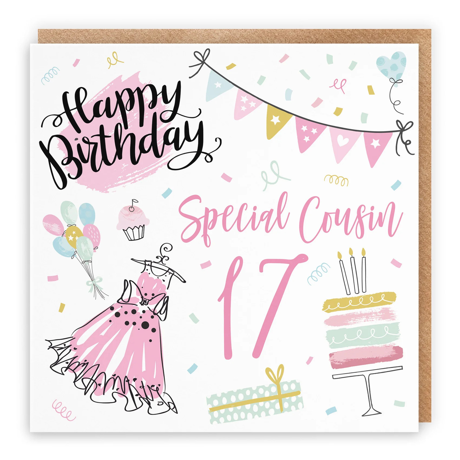 17th Cousin Female Birthday Card Party