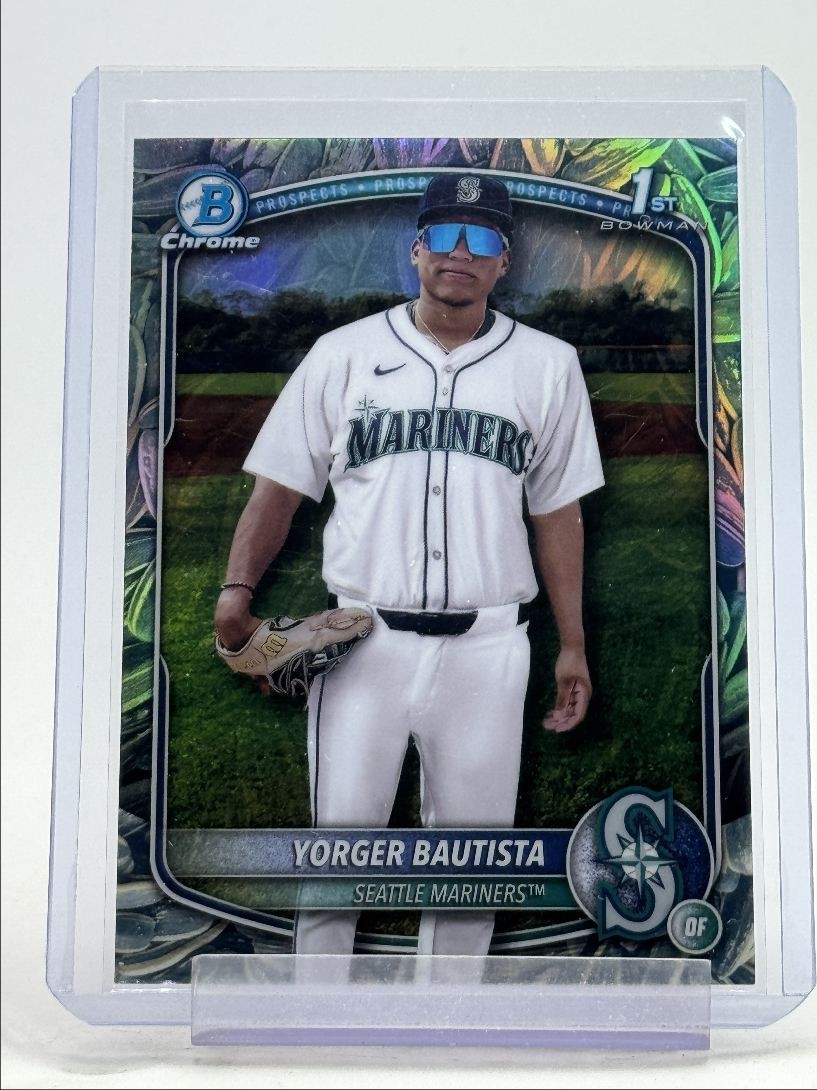 YORGER BAUTISTA 2025 BOWMAN CHROME 1ST SUNFLOWER SEEDS REFRACTOR Q2277