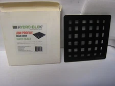 Hydro-Blok Drain Cover Grate for LOW PROFILE Center Drain Showers HBLPDCBLACK