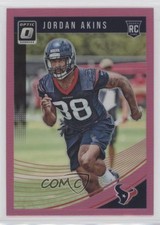 2018 Donruss Optic Rookies Pink Prizm Jordan Akins #141 07rd