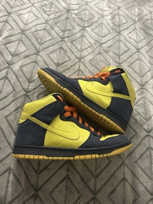 Nike Dunk High Homer Simpson - Voltage Yellow Midnight Blue - Men s 10 Used