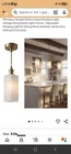 MUSEDS Milk Glass Striped Gold Vintage Height-Adjustable Pendant Light 4.3in