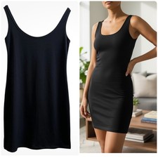 Julian Chang Black Sleeveless Pullover Tank Bodycon Mini Dress Size Small