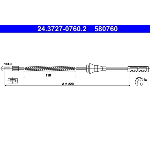Seilzug Feststellbremse ATE 24.3727-0760.2 FüR Opel Vectra B-image