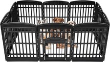 35" 10-Panel Pet Dog Puppy Playpen W/ Door Small Medium  Large Dogs Keep Pets