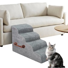 Dog Stairs for High Beds, 4 Step Dog Steps for Small Dogs and Cats, High Dens...