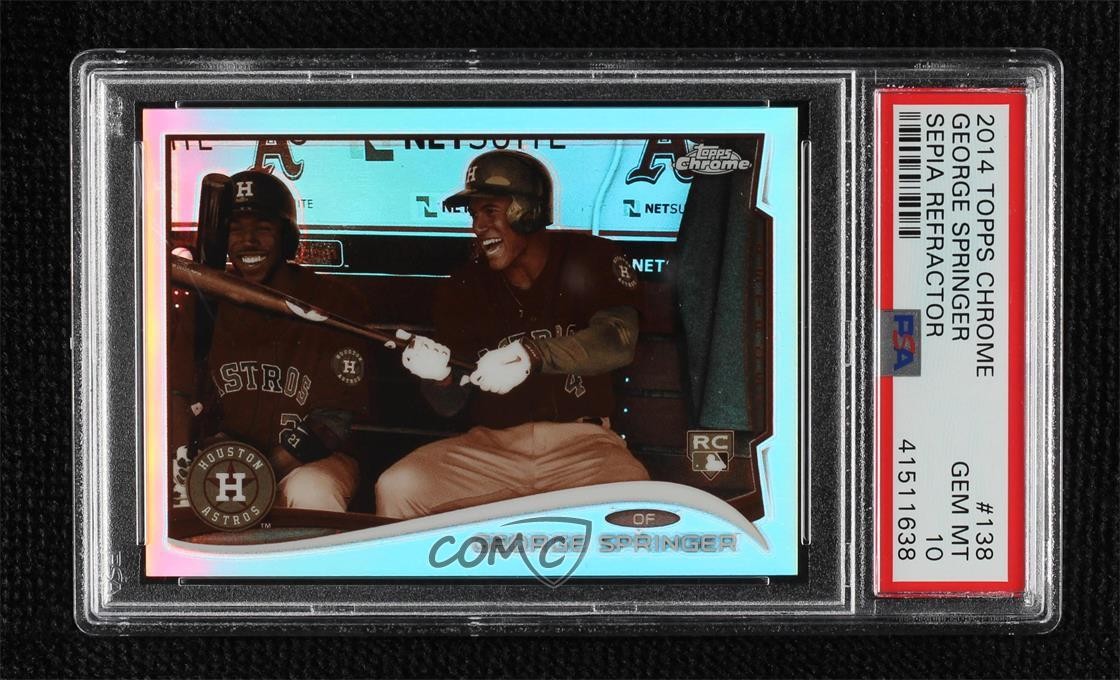 2014 Topps Chrome Sepia Refractor 1/75 George Springer #138 PSA 10 GEM MT 01wq