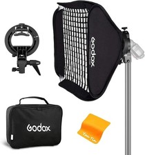 Softbox 32"x32" Soft Light Modifier with Grid, S-Type Flash Bracket Bowens Mo...