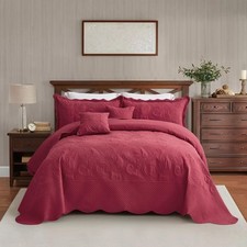 Oversized King Bedspread 138x122 Extra Wide, Paisley Pattern Design, Lightwei...