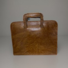 Vintage Brown Vinyl Bond Street Portfolio Briefcase 1970s With Handles Zipper