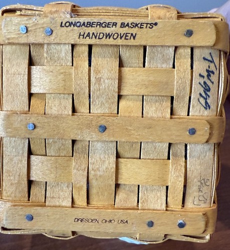 Lot of Longaberger Collectors Club JW Miniature Baskets Two Pie Waste Pottery - Picture 4 of 5