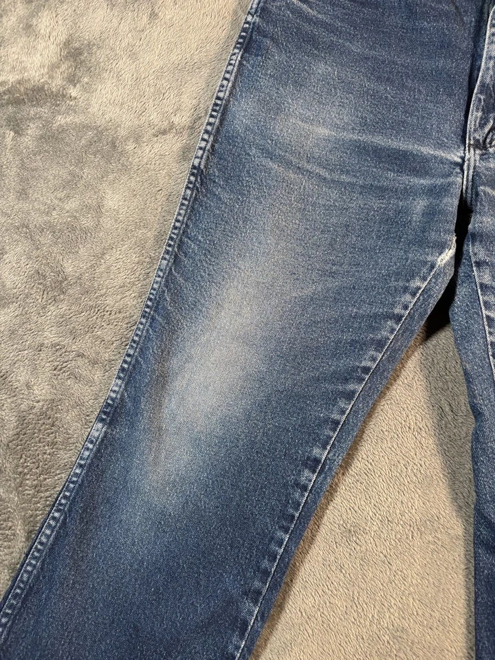 Jeans Wrangler Para Hombres 36x30 Azul Vaquero Bootcut Pierna Denim Western Boho Excelente Desteñido Foto 4 de 4