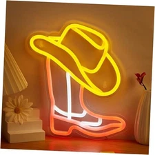 LED Neon Boots Cute Neon Sign, USB Powered Neon Signs Night White, Red, Yellow